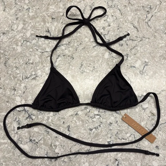 SKIMS Signature Swim Triangle Bikini Top with Logo Accents NWT Small Rare - Picture 4 of 9